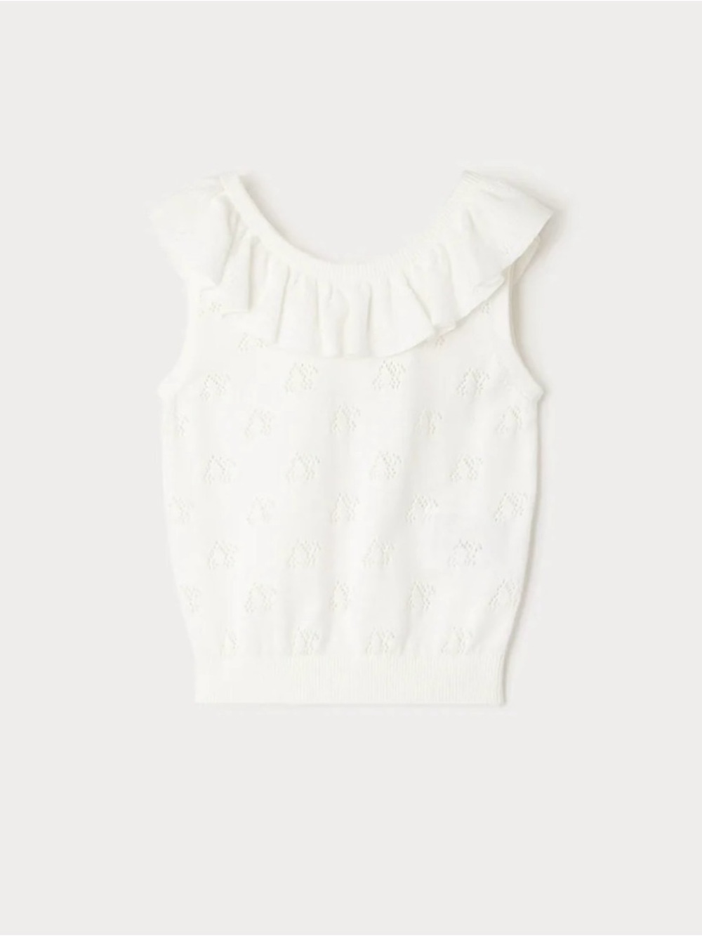 Bonpoint Pull Cybil Girls' White Ruffle Knit Tank Top New With Tags 10a